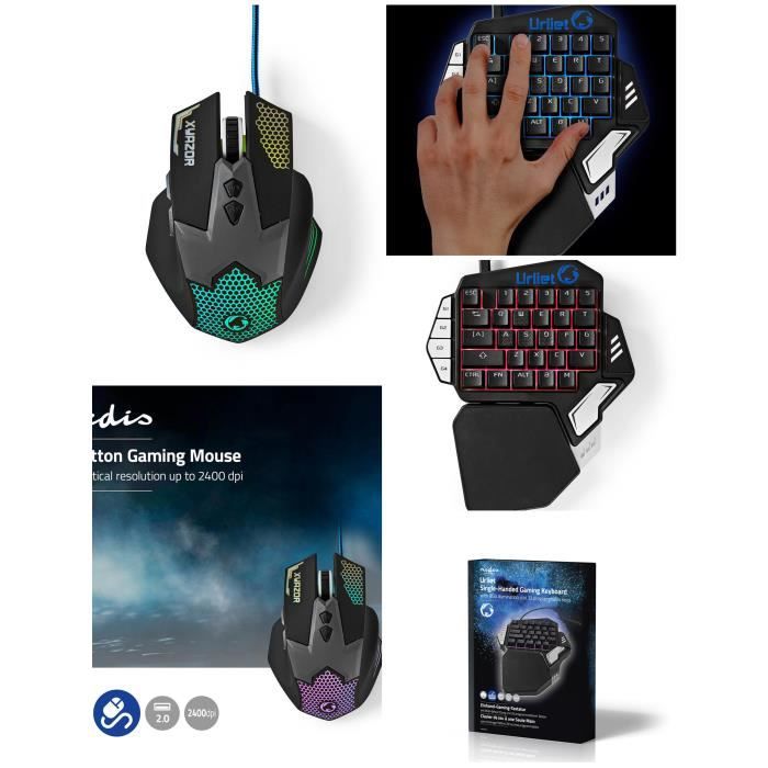 Pack Gamer 4 en 1 FURY HELLFIRE Clavier Tapis Casque Retro éclairage RGB Neuf