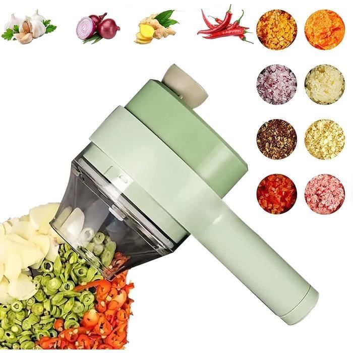 Ensemble de coupe-légumes électrique portable 4 en 1 avec brosse de