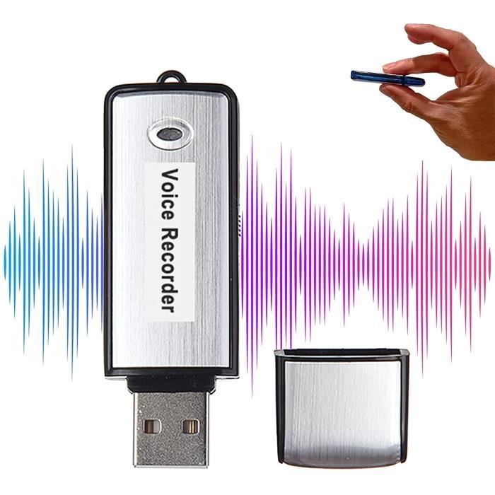 Mini enregistreur vocal dictaphone, micro audio numérique, clé usb