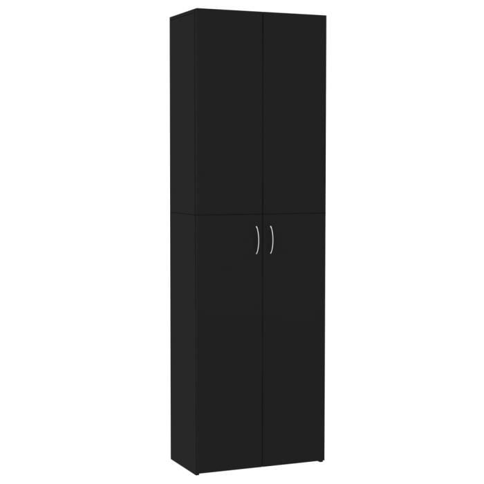 svp- moderne armoire de bureau noir 60 x 32 x 190 cm aggloméré 28792