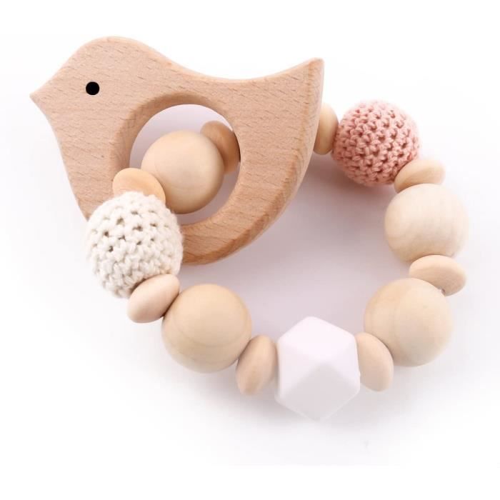 Sucettes Et Anneaux De Dentition Best For Baby Jouet De Bebe Hochet Anneau Dentition Bois Montessori Perles De Silicone Cdiscount Puericulture Eveil Bebe