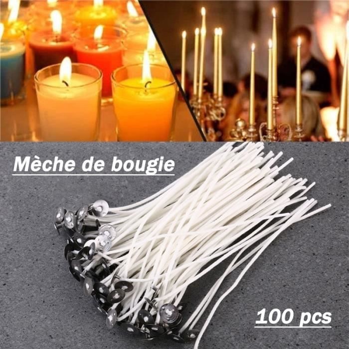 Mèches de bougies pour bougies, 100 pièces, mèche de bougie en coton, pour  fabriquer