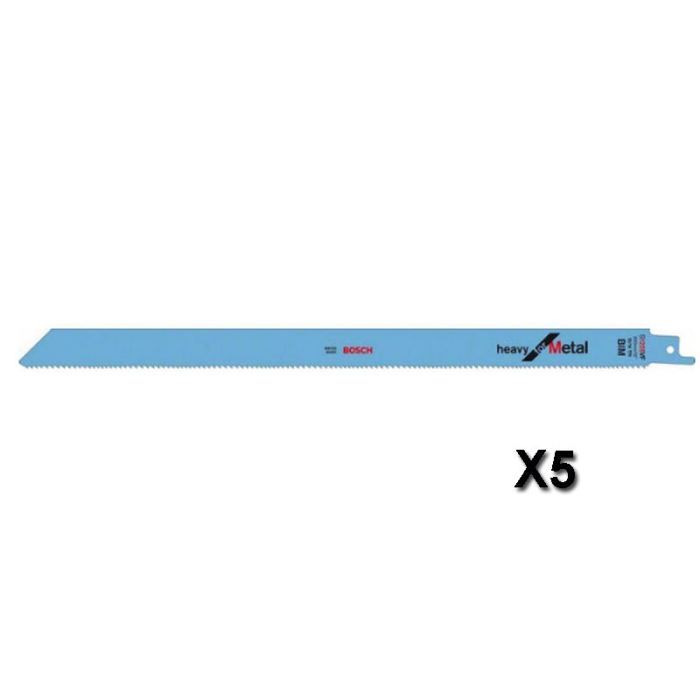 Lot de 5 lames de scie sabre Heavy for Metal 150x25x1 1 mm BOSCH 2608657397 - vue 2