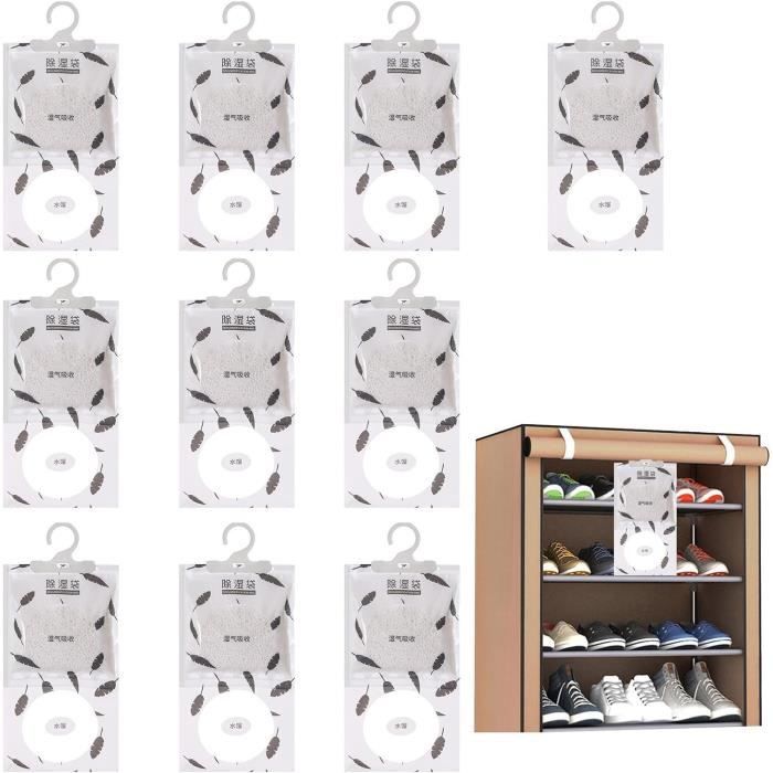 Absorbeur Humidité Pack 10 Absorbeurs Humidité DRYBOSS - Déshumidificateur Maison Non Électrique Deshumidificateur Naturel Placard