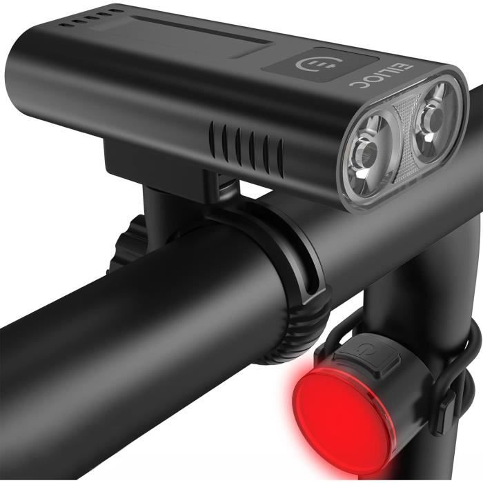Kit Lumière Vélo Rechargeable USB - Phare Blanc Avant & Rouge Arrière - 6 Modes, Étanche