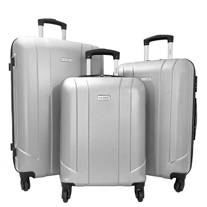 Set 3 Valises Rigides Pierre Cardin SHAULA - Trolley 8 Roues - Champagne - Cabine, Moyenne Et Grande