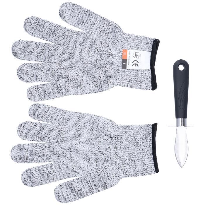 Dioche gants de couteau d'écaillage d'huîtres Couteau à huîtres Protection  de niveau 5 Résistant à l'abrasion Résistant à la - Cdiscount Maison
