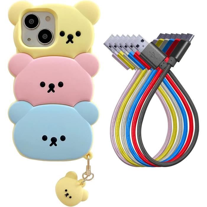 Coque Silicone Antichoc Pour IPhone 15/14/13/12/11 - Dessin Animé Rigolo - Multicolor