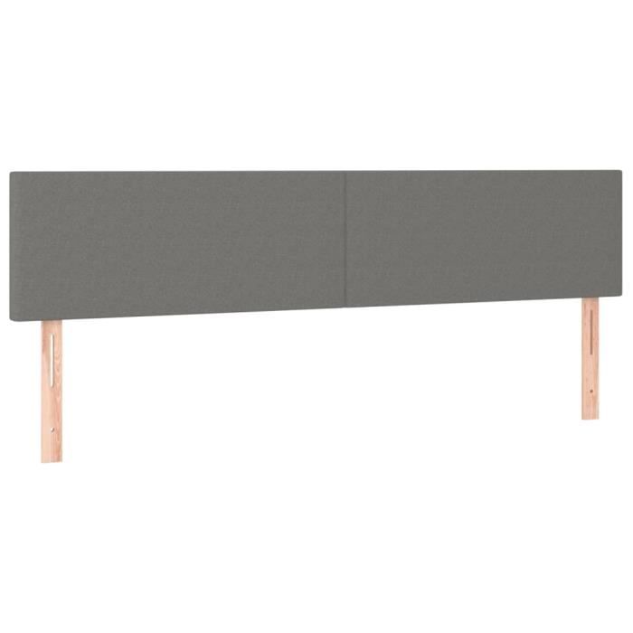 Têtes de lit 2 pièces Gris foncé 90x5x78/88 cm Velours