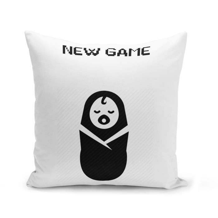 Housse De Coussin 40x40 Cm New Game Bebe Jeux Video Gaming Humour Drole Cdiscount Maison