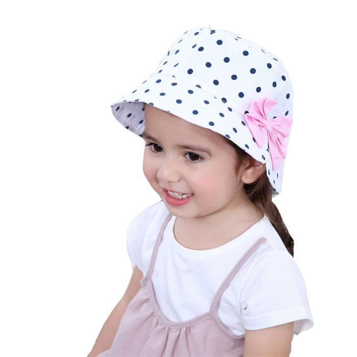 Bebe Enfant Fille Chapeau De Soleil Bow Tie Anti Uv Panama Bord Vague 50cm Blanc Cdiscount Pret A Porter