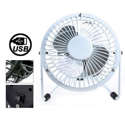 Mini ventilateur USB métal (couleur blanc)