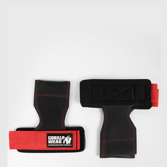 GORILLA WEAR Palm Grip Pads Noir/Rouge - Coussinets Anti-Glisse Pour Haltérophilie, CrossFit Et Muscu