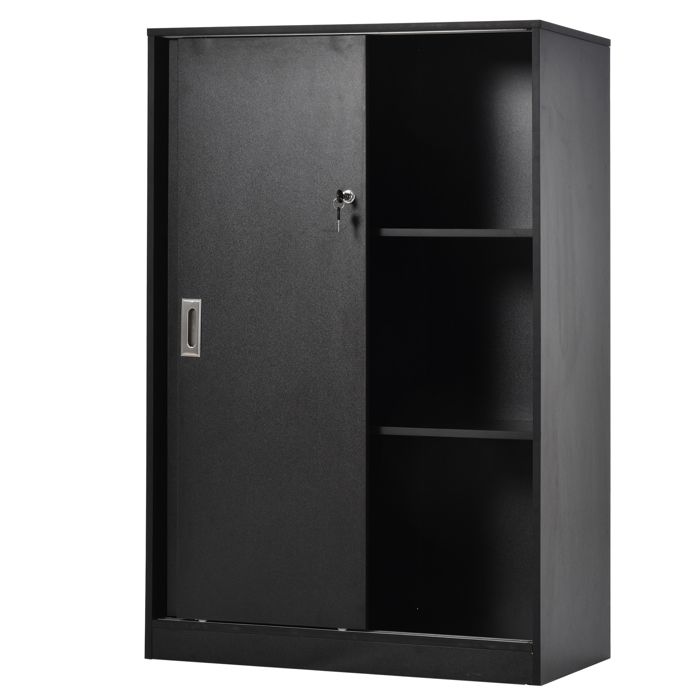Armoire de bureau 2 portes coulissantes verrouillables dim. 80L x 40l x
