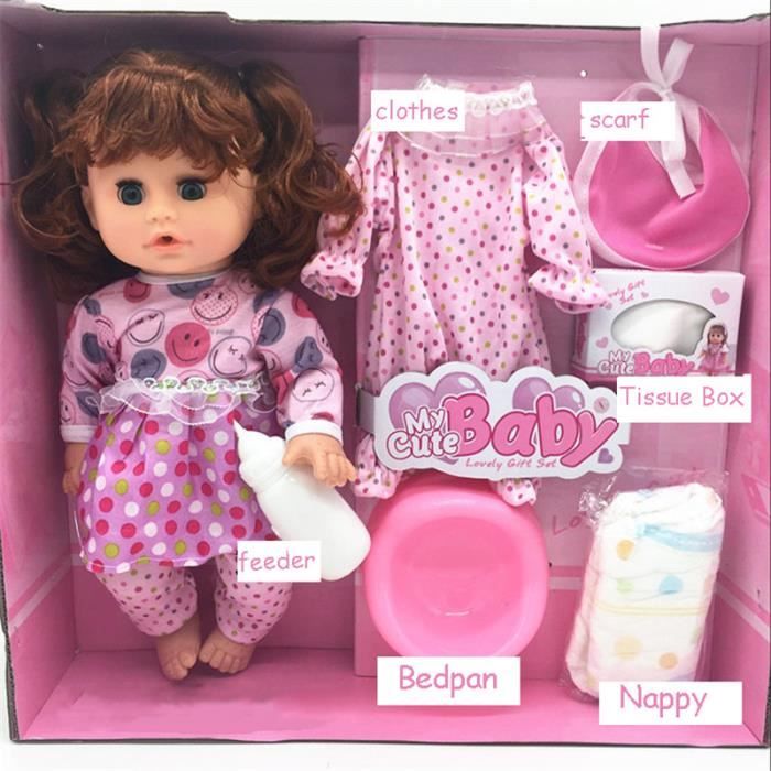 32 cm eau Potable pipi et parler fille poupee parlant poupee nouveau ne modele Doux Reborn bebe Poupees Cdiscount Jeux Jouets