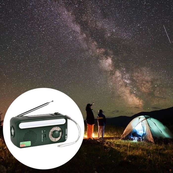 Radio Portable Urgence, FM/AM Radio De Secours Avec Rechargement Du Solaire Radios Dynamo A Manivelle Avec Lampe De Poche Lampe Lecture Led 2000mah Powerbank Sos Alarm Outdoor Camping 87543015