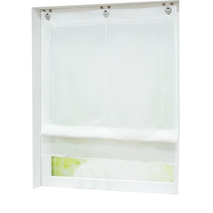 JOYSWAHL Store romain enrouleur Rideaux de cuisine chambre Blanc Uni Polyester L/H 100x130cm
