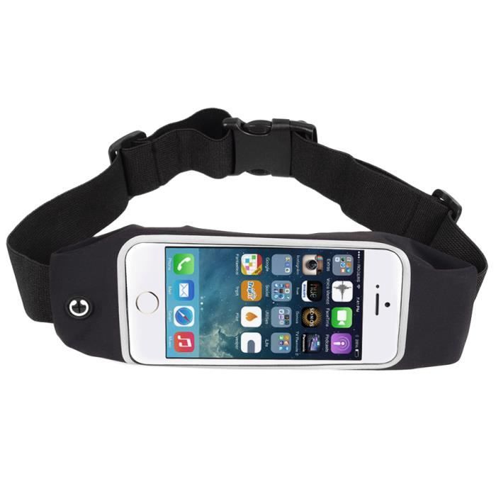 Brassard Sport Téléphone Bras - Compatible Smartphones Jusqu'à 7", Poche AirPods, Réglable, Bleu-noir