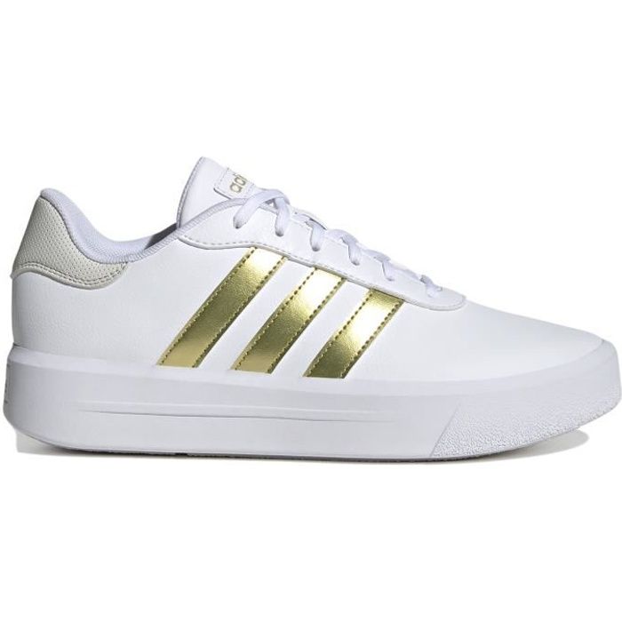 Chaussures Adidas Court Platform pour Femme Blanc Talon Plat Lacets Blanc Cdiscount Chaussures