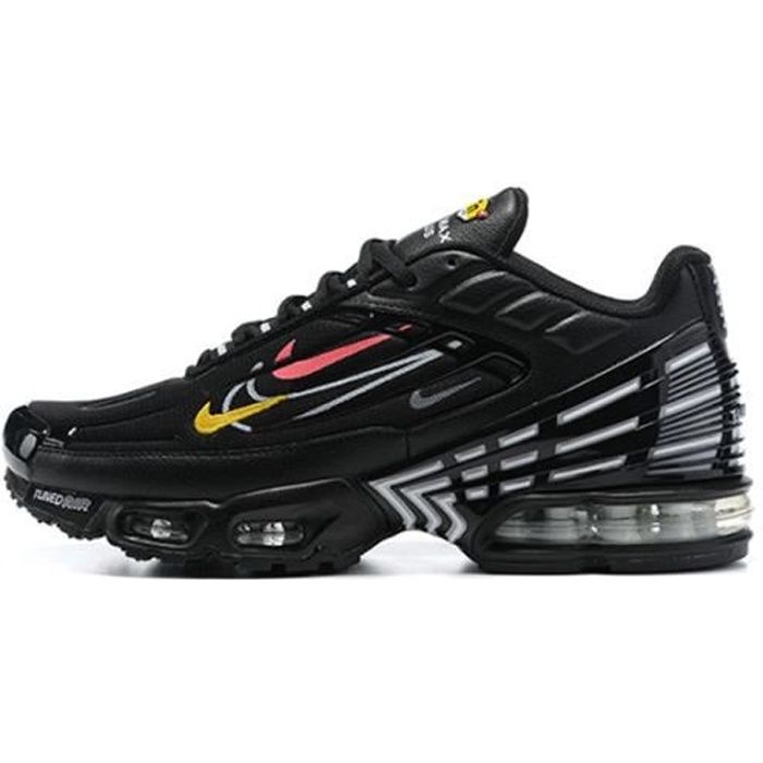 NIKE AIR MAX TN Plus 3 TxT Chaussures de Running Homme Noir Noir rouge jaune Cdiscount Chaussures