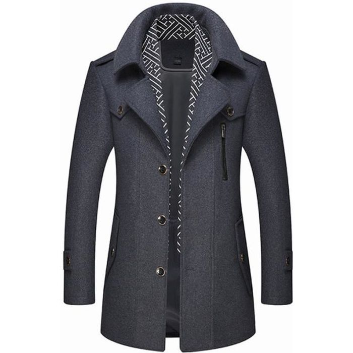 Veste Manteau Vintage Homme Cal Craft - Style Homme D'affaires - Doublure Boutonnée - Taille Standard - Beige