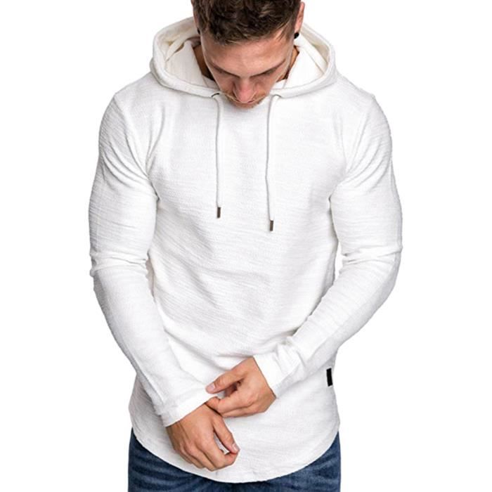Homme Sweat-shirt Manche Longue Pull à Capuche Léger Slim Fit Tops Sweat-shirt Casual Automne