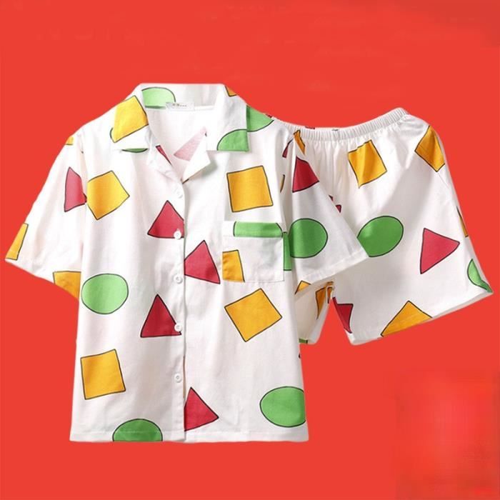 Pyjama en soie femme court,Pyjama d'été espagnol japonais en coton pour