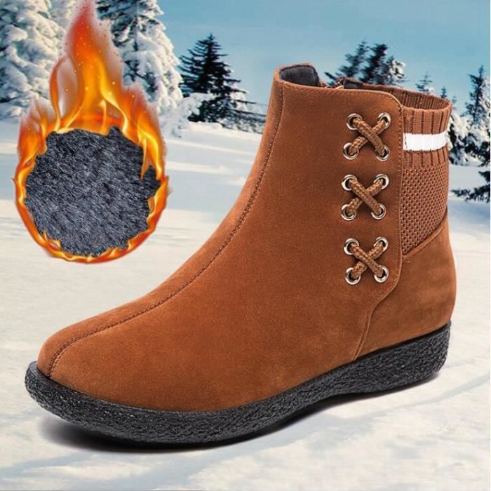 Bottes velours marron store