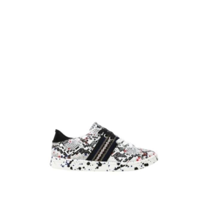 Baskets DESIGUAL Cosmic Snake Splatter Femme Fermeture lacets Noir Cdiscount Chaussures