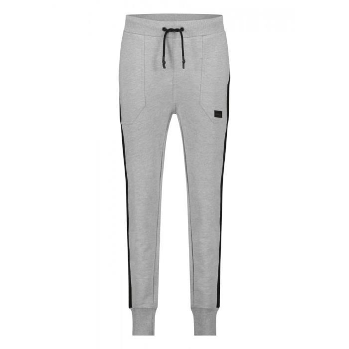 cerruti 1881 pantalon de jogging avec bandes latérales giocoso gris homme