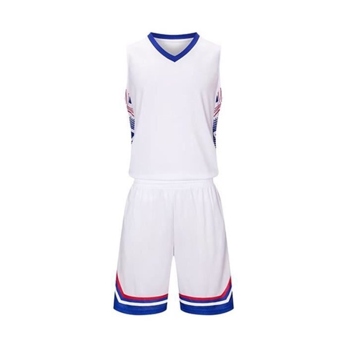 Ensemble Basket-Ball Homme Maillot et Short Vetement Sport 2 Pieces Séchage  Rapide Respirant