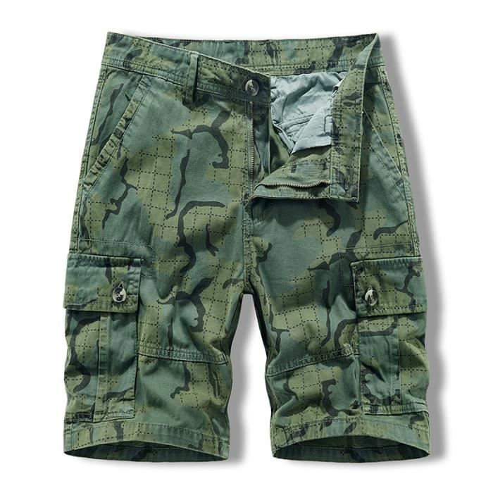 Short Cargo Homme - Bermuda Été En Coton Élastique - Coupe Baggy Avec Multiples Poches - Du S Au 4XL - 3