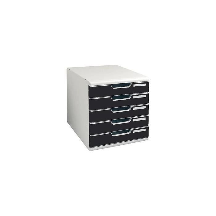 Caisson à 5 tiroirs MULTIFORM - Noir - A4 - Boîte de rangement élégante et fonctionnelle