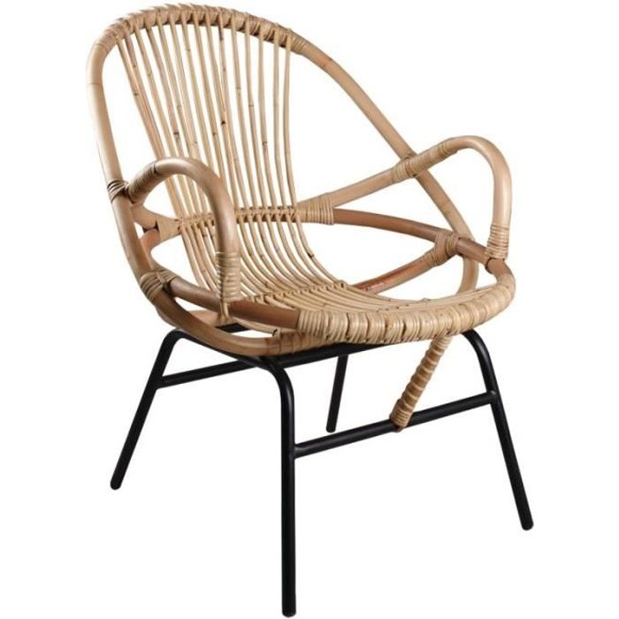 Fauteuil Coquille En Rotin Naturel Achat Vente Fauteuil Cdiscount