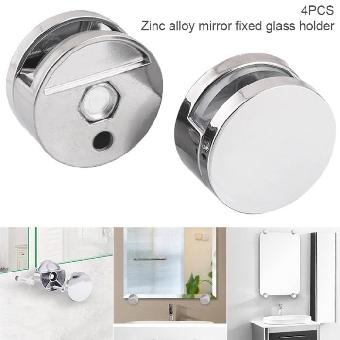 4pcs pince de verre clips de miroir de salle de bains en alliage de zinc pince etagere de support de support de support cdiscount bricolage