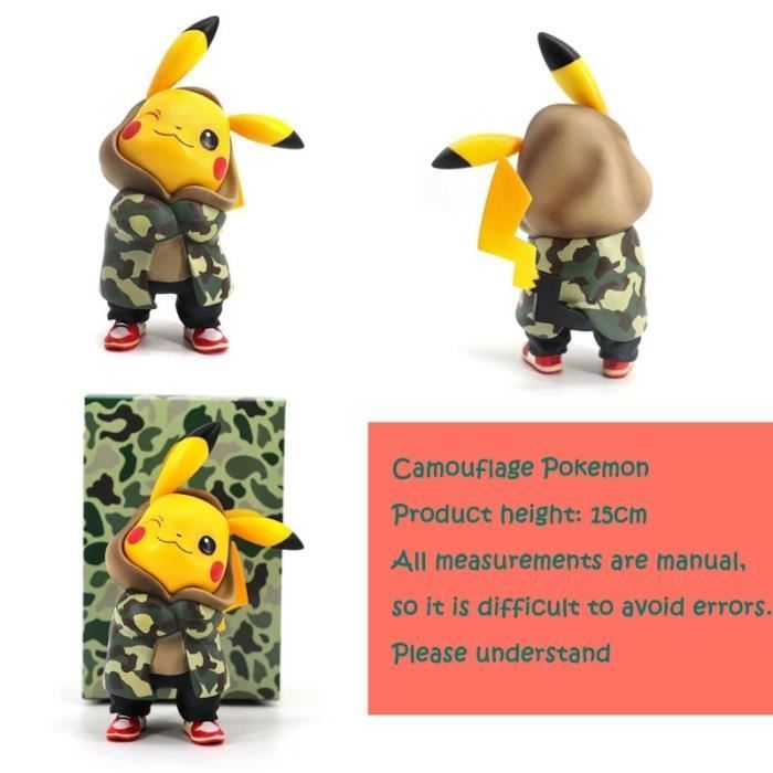Anime figurine modèle jouet camouflage à capuche Pikachu PVC figurine  pokémon - Cdiscount Jeux - Jouets