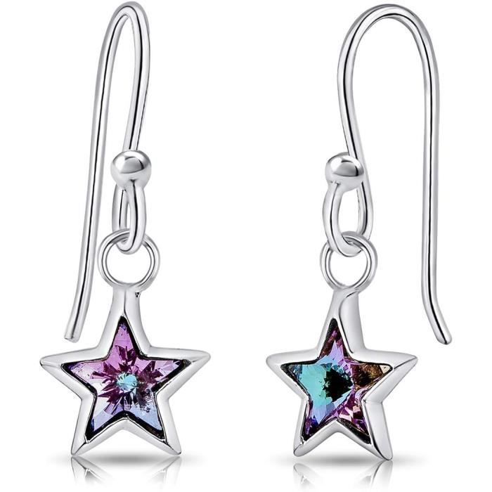 DesignB London - Boucles d'oreilles étoiles effet fondu - Argenté DesignB London - Boucles d'oreilles étoiles effet fondu - Argenté