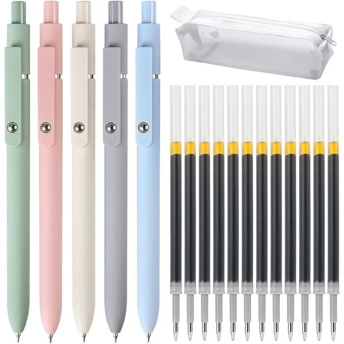 Stylos gel rétractables AIHAO, pointe moyenne 0,7 mm, stylos de couleur  d'encre assortis pour la journalisation, la prise de notes, l'esquisse, le
