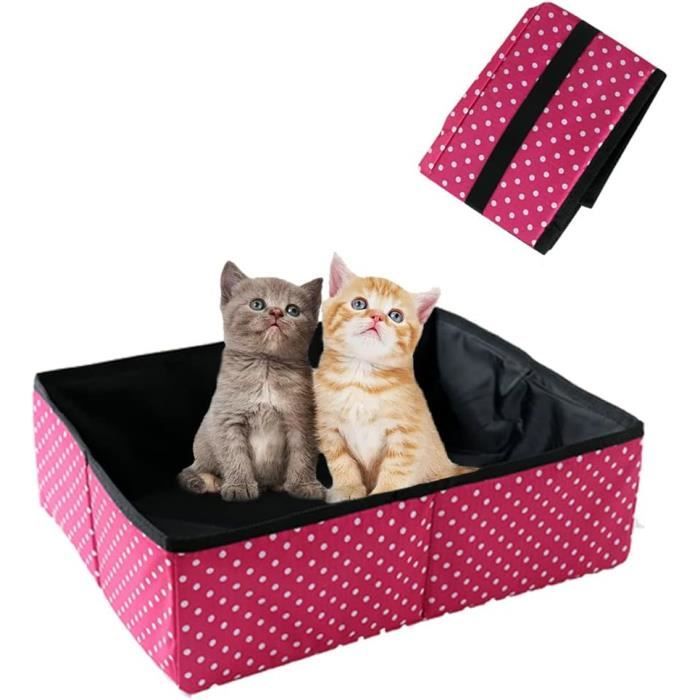 Bac à Litière Pour Chat Pliable, Portable Litière De Voyage Pour Chat Boite A Litiere Pliable Pour Chats Avec Animaux Impermeable Nettoyer Pour Domicile Et Exterieures Camping Lvert 89060140