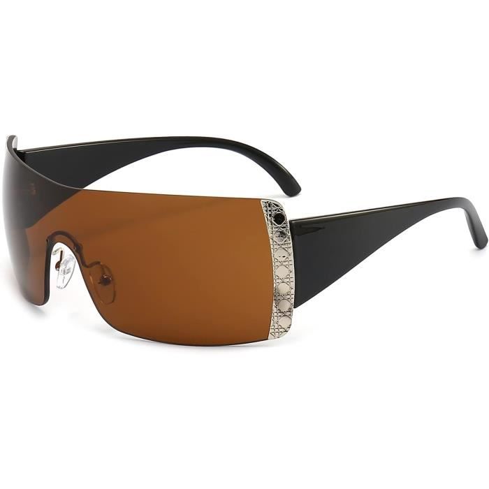 Lunettes De Soleil Vintage Black Flys Années 90 - Modèle Enveloppant Marron, Occasion En Très Bon état
