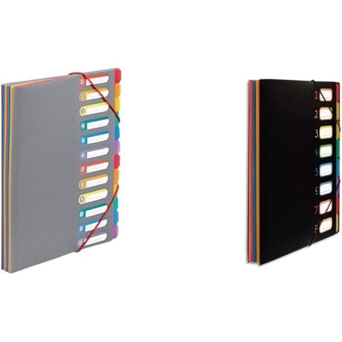 Trieur Documents A4 8 Compartiments - Classement Bureau Rainbow Pastel - Viquel