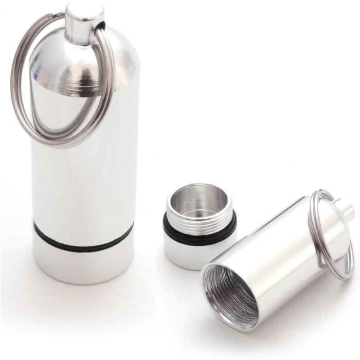 Portable Pilulier - LEWW - Boîte à Pilules Porte-Clés - Mini Pilulier - Aluminium Étanche - Foto 10