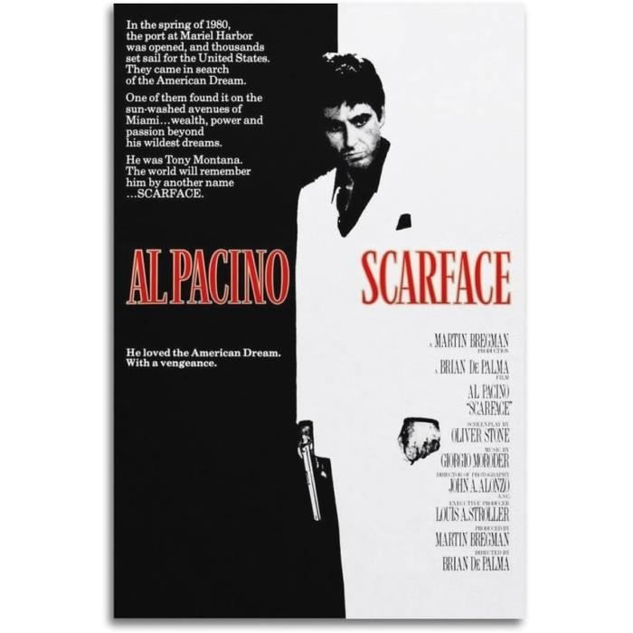 Scarface Tony Montana Impression sur toile 76 x 50 cm