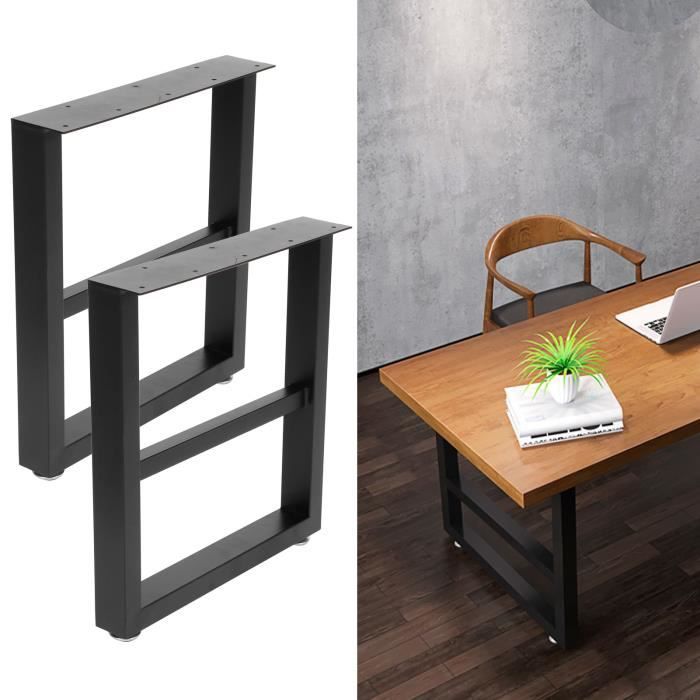 2PCS Pieds de table jambe bureau industrielle en acier supports soutient  pour les meubles à la maison -FR STOCK - Cdiscount Maison