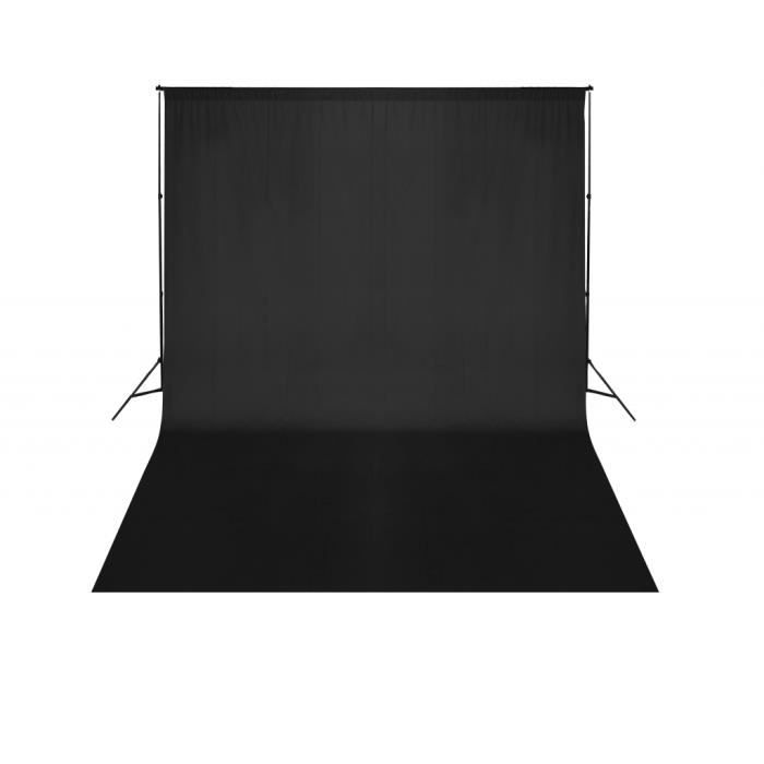 vidaXL Système de support de toile de fond 500 x 300 cm Noir