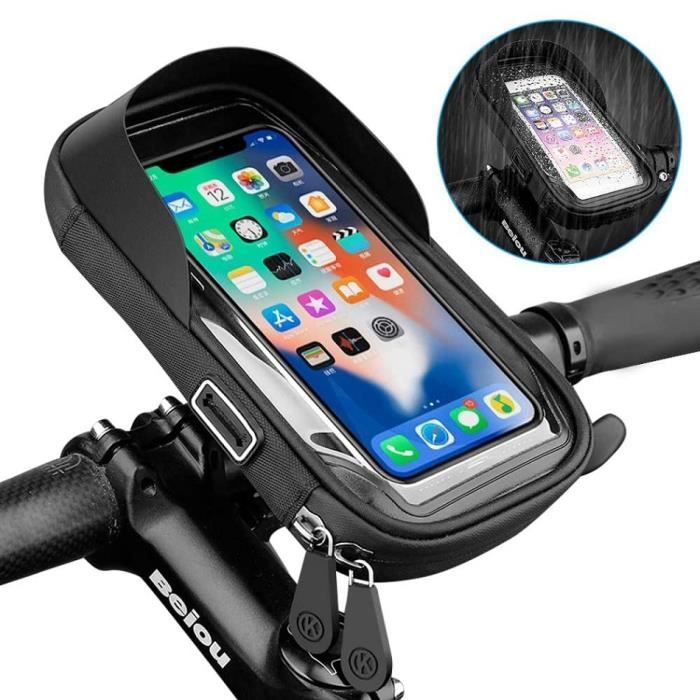 Black -Support de téléphone portable étanche pour vélo ou moto