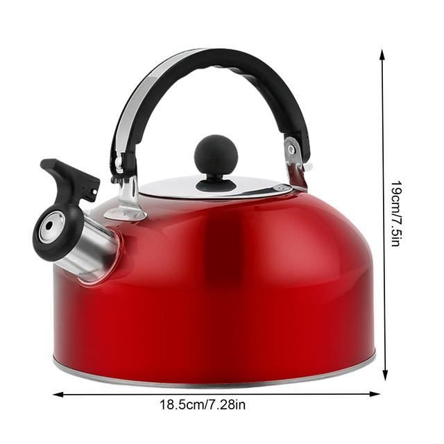 Bouilloire Sifflante En Acier Inoxydable 2,5 L - Pour Randonnée, Camping, Maison - Compatible Toutes Plaques (gaz, Induction, électrique)