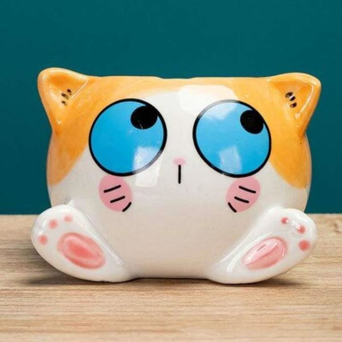 Figurine Miniature Chat En Céramique - Vintage Rétro - Collection Adulte