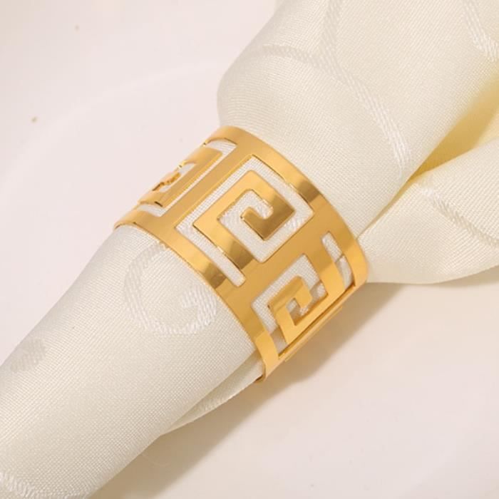 ROND DE SERVIETTE ,gold6PCSAnneau de serviette de Style européen, 12