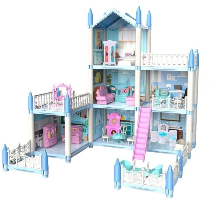 Maison De Poupée Rose De Rêve De Grande Taille En Plastique À Assembler Soi-même Avec Accessoires De Meubles Et Poupées Garçon Et Fille Pour Jeu D'imitation De Princesse - Buy Product on